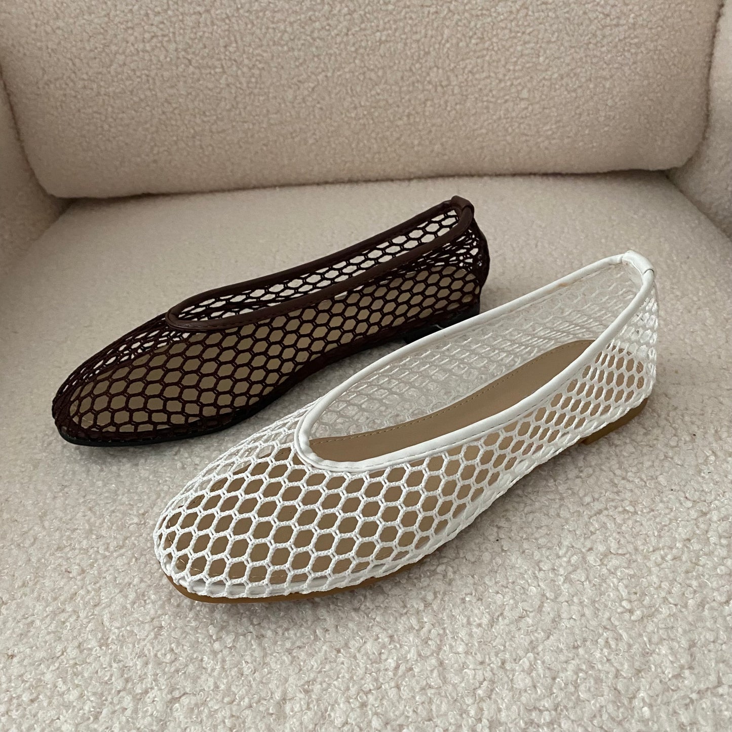 Ballerines Eysan (marron & blanc)