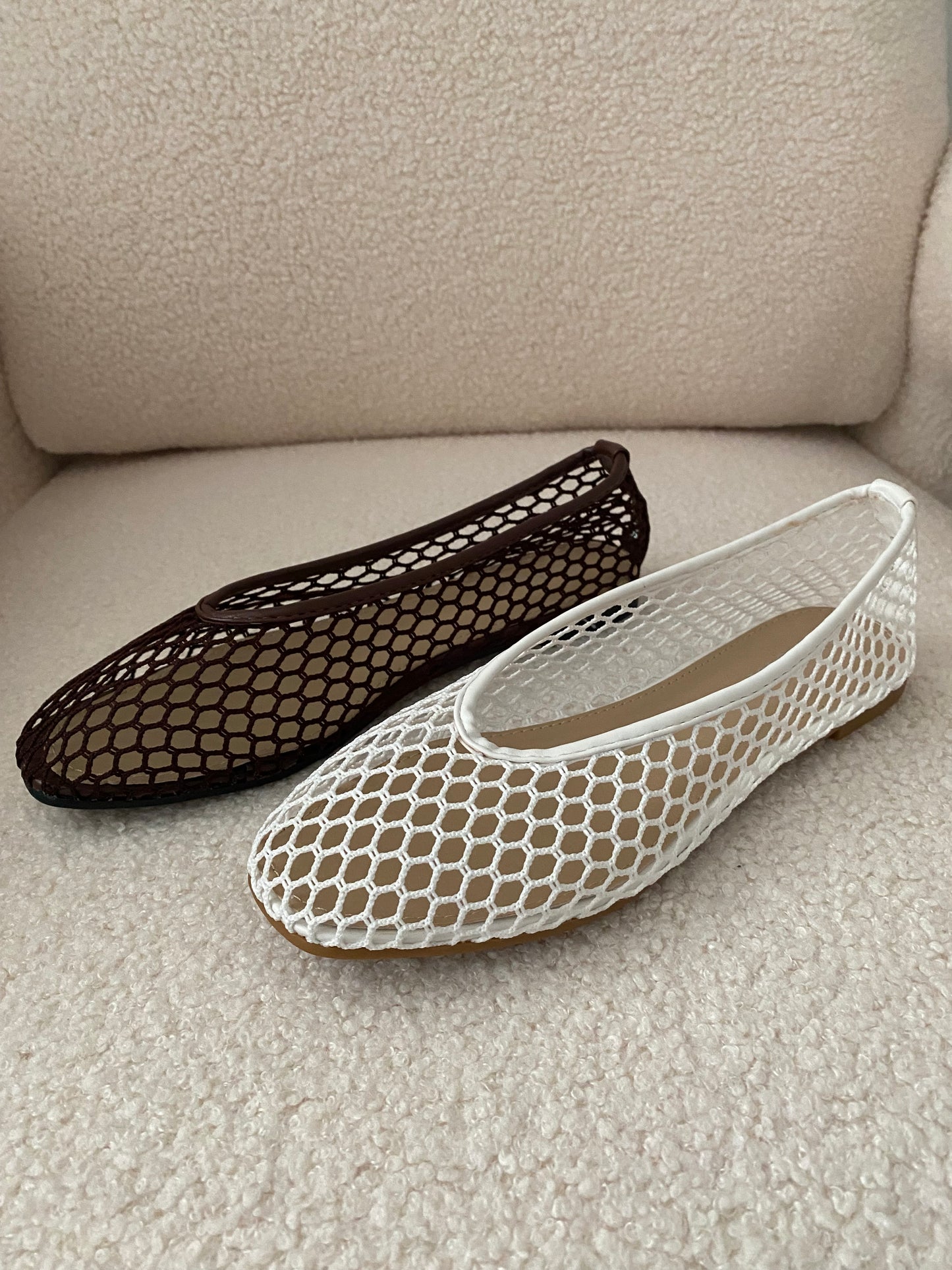 Ballerines Eysan (marron & blanc)
